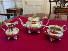 Antique Silver Plated 3 piece Tea Set by John Turton, Sheffield c.1910