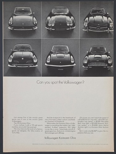 1968 print karmann ghia - print, ad