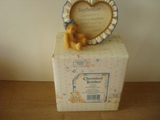 ENESCO PRISCILLA HILLMAN CHERISHED TEDDIES SEPTEMBER BIRTHDAY PHOTO FRAME + BOX