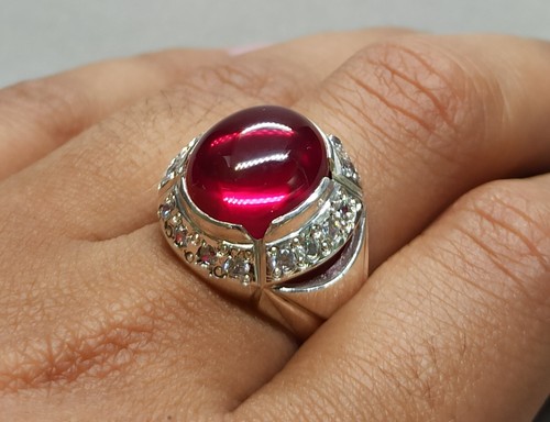 Deep red cabochon - cabochon, 925