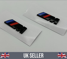 BMW Gloss Black M Fender / Wing Badges 45mm x 15mm OEM Fits 1 2 3 4 5 Series