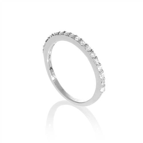 Sterling silver clear cz - silver,