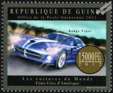 DODGE VIPER Super Car Stamp (2012 Guinea)