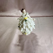 VTG Dresden Germany Porcelain Sculpture Ballerina Lace Girl Figurine Art Decor