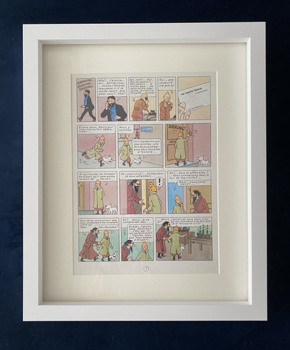 Vintage framed original tintin - vintage,