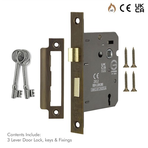 76mm lever mortice lock fire - lever,