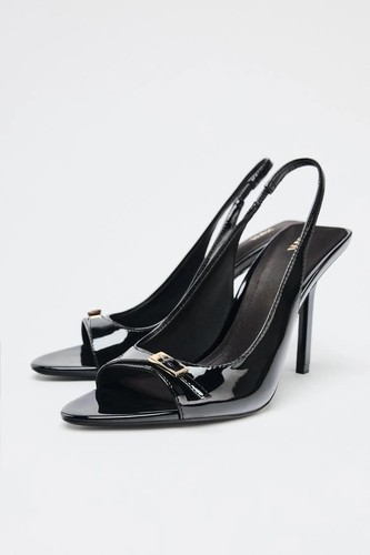 Zara black patent open - black,