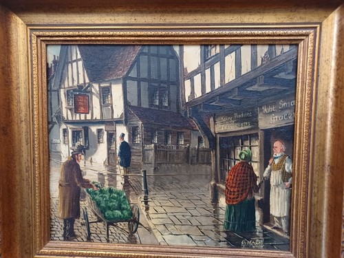 Oil canvas the - on,