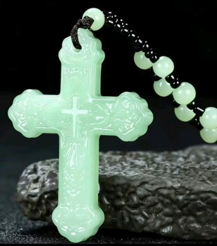 Jade cross necklace - jade,