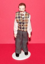 DOLLHOUSE Miniature Figure * Victorian Gentleman * 5.75" (15cm) Tall * Waistcoat