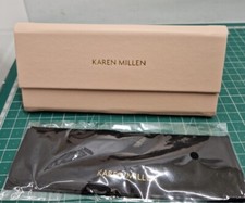 Karen Millen Designer Trifold Glasses & Sunglasses Case Nude Pale Pink + CLOTH