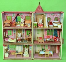 fistuff Sylvanian Xmas Decorated Tower House, Starter & Raspberry Cottages LOT