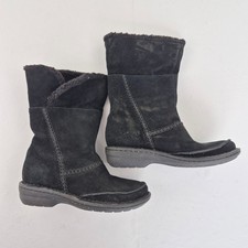 CLARKS Boots Avington Grace 3 D Black Womens Suede Mid-Calf Warm Winter