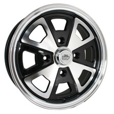 914 Style Alloy Wheel, Black Polished, 5.5x15, 4x130, ET35 Beetle Karmann Ghia