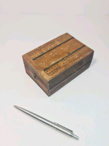 Wooden inlaid folding cribbage - wooden,