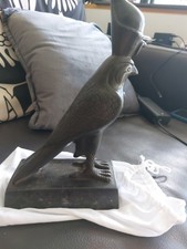 Egyptian God HORUS Falcon figurine Handmade Statue of Heavy Black Basalt Stone