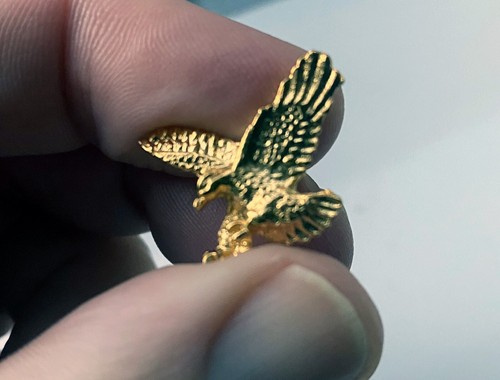 Small golden eagle lapel pin - eagle,