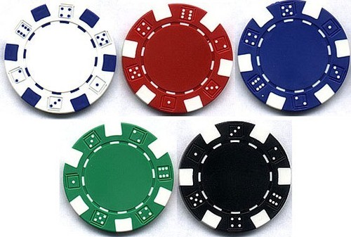 Dice poker chips white - dice,