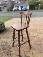 TALL WOODEN BAR / KITCHEN STOOL