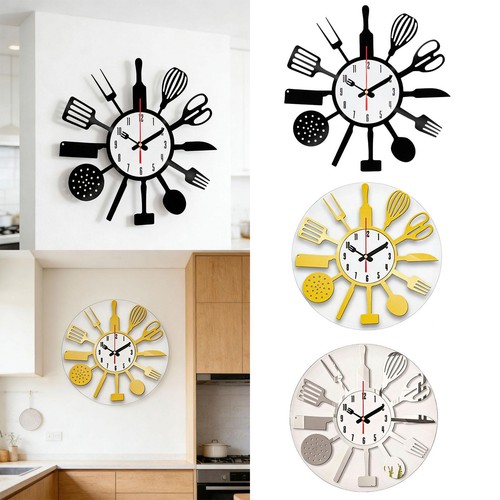 Cutlery wall clock silent - cutlery,