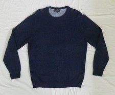 Mens BHS Atlantic Bay Navy Blue & Black Marl Cotton Jumper Size L / 46 in Chest