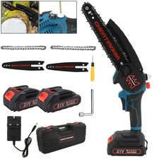 8 Inch Mini Cordless Chainsaw Handheld Electric Chainsaw Wood Cutter 2 Batteries