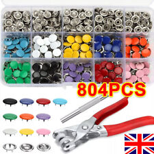 400/804pc Prong Pliers Ring Press Studs Snap Popper Fasteners 9.5mm DIY Tool Kit