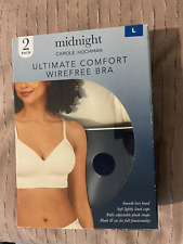 carole hochman ultimate comfort wire free bra midnight large blue/ pink 2 pk