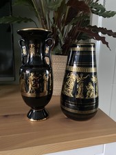 Vintage Black Vase Handmade In