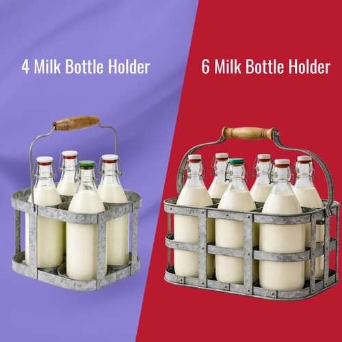 Milk bottle holder galvanised - milk,