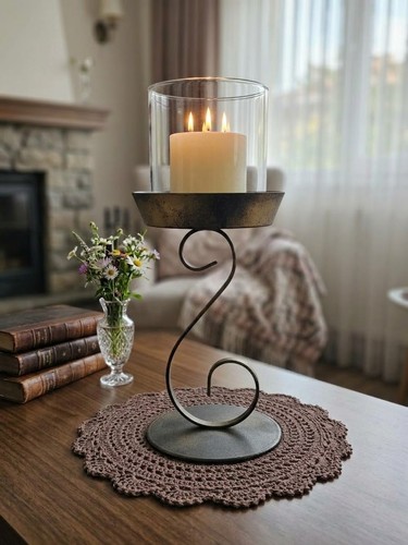 Vintage wrought iron candle - vintage,
