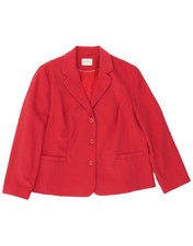 EASTEX Womens 3 Button Blazer Jacket UK 18 XL Red Polyester CW08