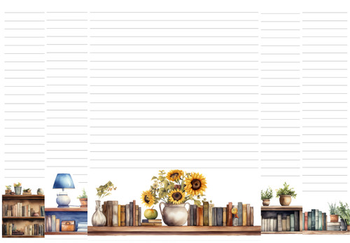 Bookcase border writing - border, a4