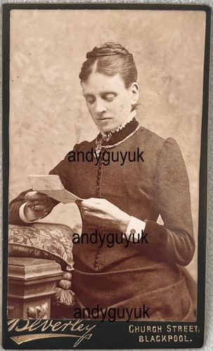 Cdv lady reading letter - reading,