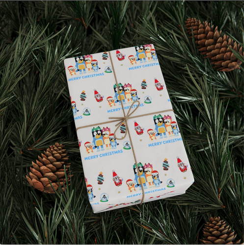 Bluey christmas wrapping paper - bluey,