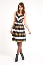 Joy Louche Luxe Black Gold Dress Size UK 14 rrp £75 DH8 VV 13