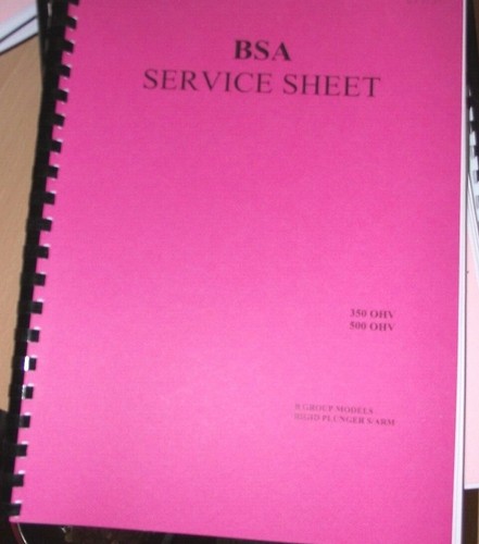 Bsa service sheets - bsa,