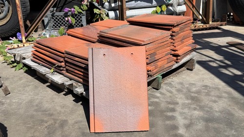 New flat clay roof - , tiles