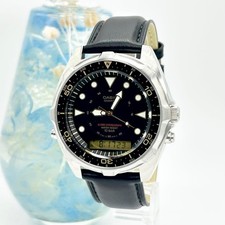 Casio AMW 320C Vintage Analog Digital Quartz Watch Silver Black 48mm