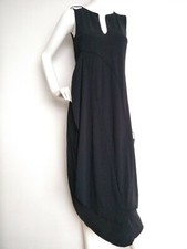 Designer SARAH PACINI midi dress size 1 UK S --VGC-- Black below knee