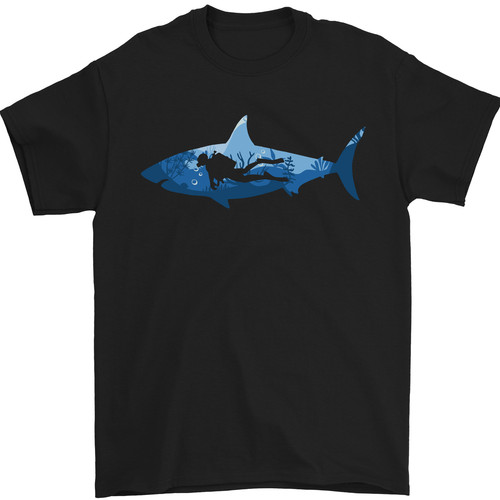 Great white shark - white, diver