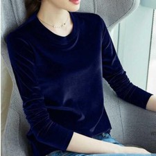 Womens Velvet T-Shirt Casual