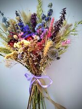 Pink or purple dried flower bouquet, dried flower gift, UK grown, 40cm x 30cm