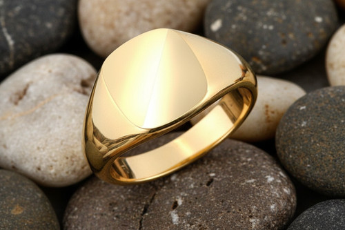 Gents 9ct yellow - gold, square