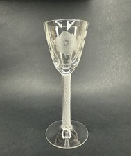 Jacobite Style Engraved Air Twist Wine Glass, FIAT - 16cm