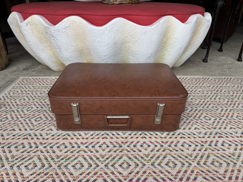 Vintage brown travel suitcase - travel,