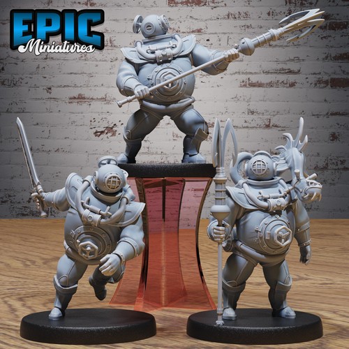 Deep sea diver - sea, set