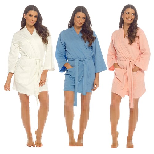 Ladies waffle dressing gown - dressing,