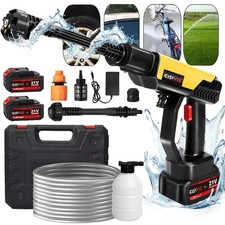 2 Battery Cordless Car High Pressure Washer Jet Water Wash Cleaner Gun Portable