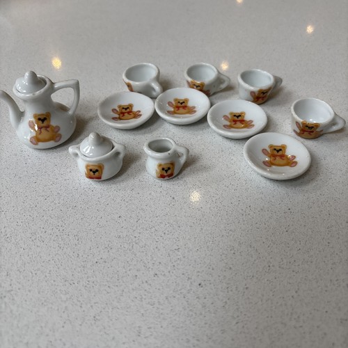 Miniature teddy bear tea set - teddy, 4